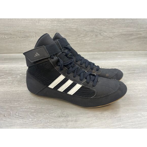 Adidas HVC AQ3325 Men's Shoes MMA Wrestling Leather Sneaker Lace Up US 7 Black